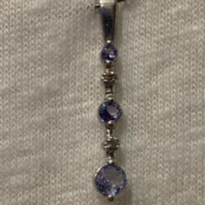 Tanzanite and Diamond White Gold Pendant